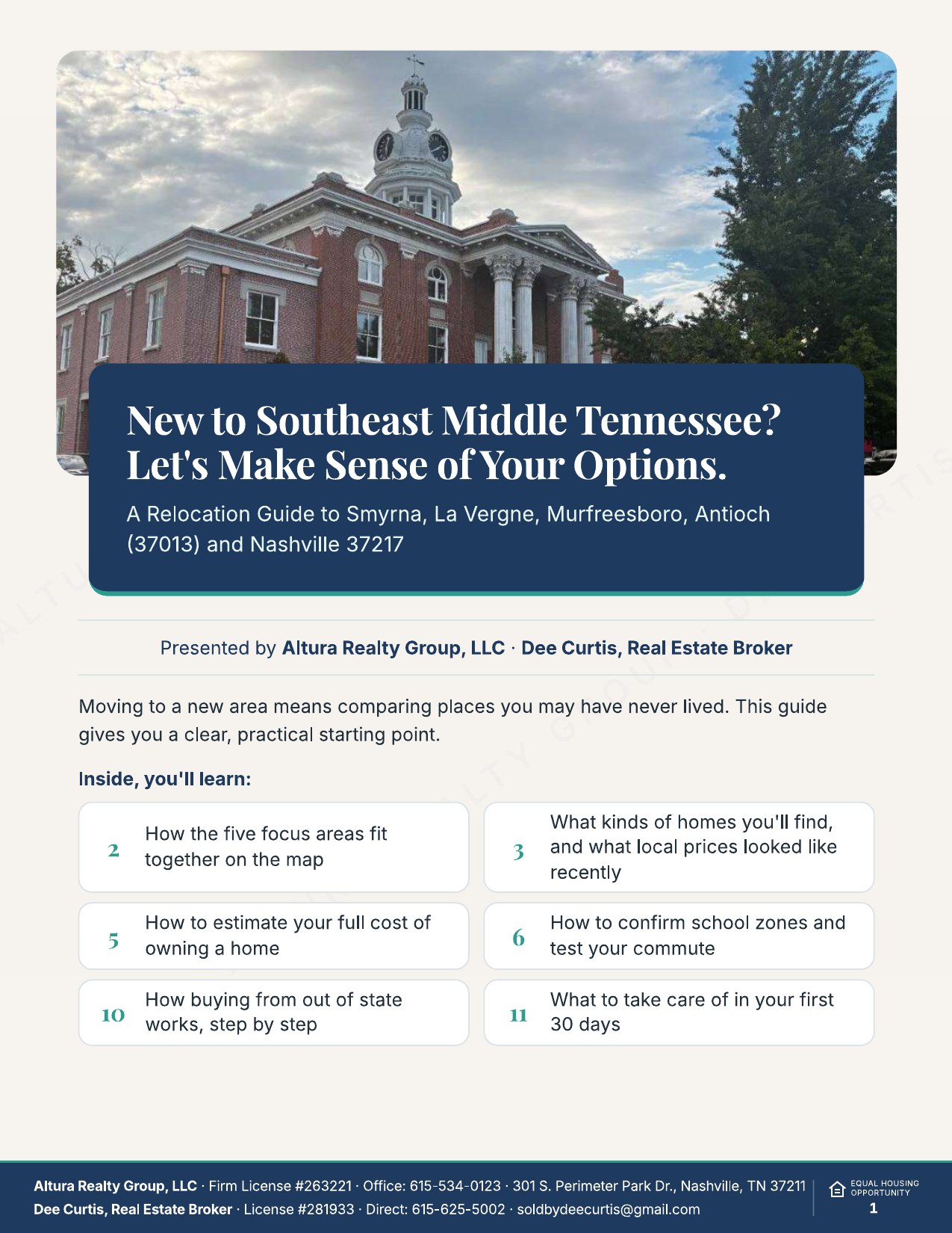 Cover of the Southeast Middle Tennessee Relocation Guide