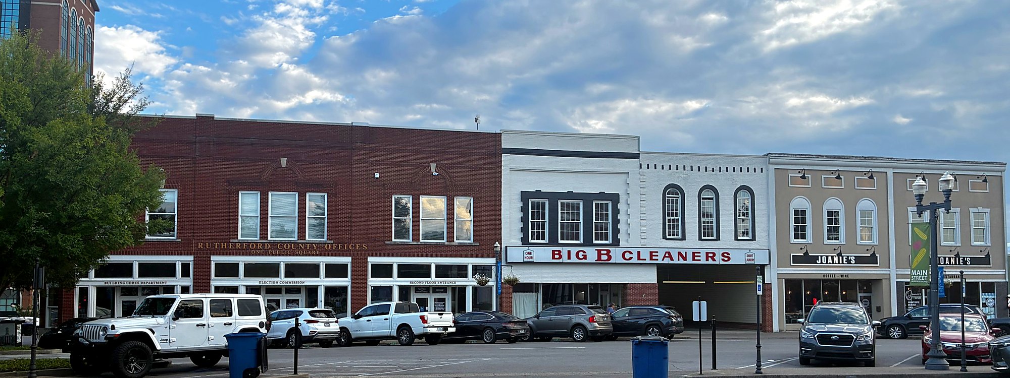 Storefronts on the historic downtown Square in Murfreesboro