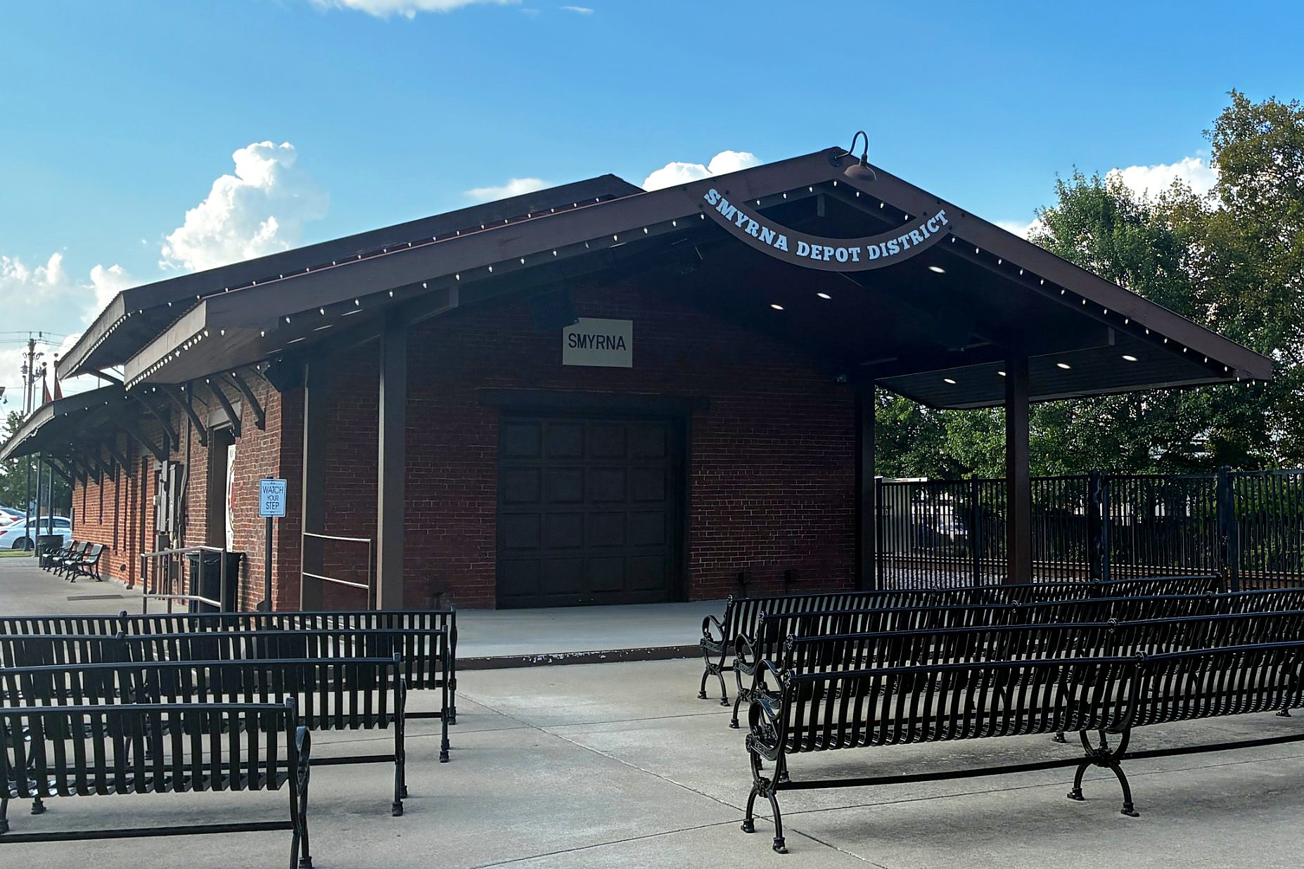 Covered pavilion at the Smyrna Depot District